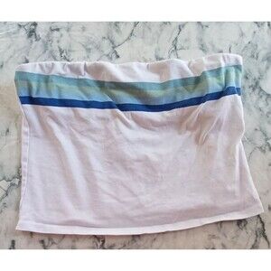 Full Tilt Tube Top Bandeau‎  Sz XS white w/stripes Hippie Groovy Festival Summer
